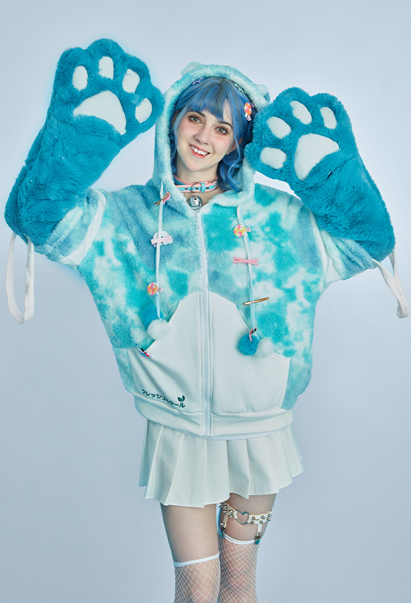 Women Christmas Funny Costume Cat Pullover Furry Hoodie Style Hoodies