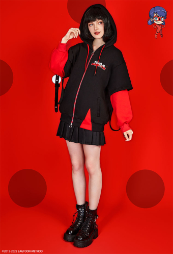 Officially Licensed Miraculous Ladybug Costume Hoodie | Women's Long Sleeve Pullover Hoodie