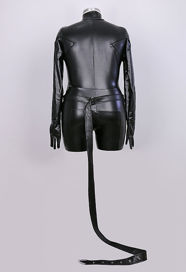 Officially Licensed Plus Size Miraculous Cat Noir Cosplay Costume Elastic Leather Jumpsuit for Halloween Costume