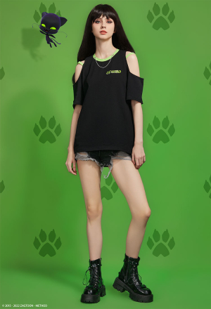 Officially Licensed Miraculous Cat Noir Costume 'Claws Out' Printed T-Shirt Daily Wear
