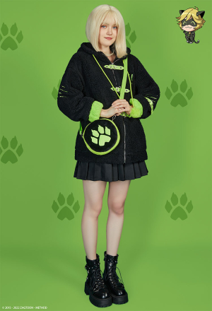 Officially Licensed Miraculous Cat Noir Costume 'Claws Out' Hooded Jacket | Women's Fleece Jacket for Daily Wear