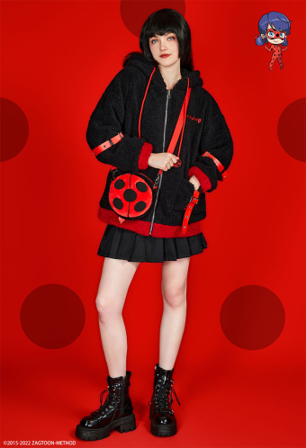 Officially Licensed Miraculous Ladybug Costume Jacket | Women's Marinette Printed Fleece Jacket