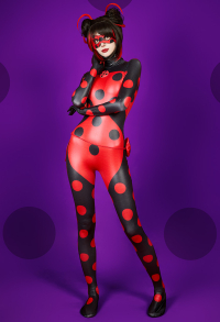 Officially Licensed Miraculous Shadybug Cosplay Costume | Jumpsuit for Halloween Costume