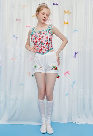[Officially Licensed] Strawberry Shortcake x Micotaku Strawberry Mint Cookie Corset Top
