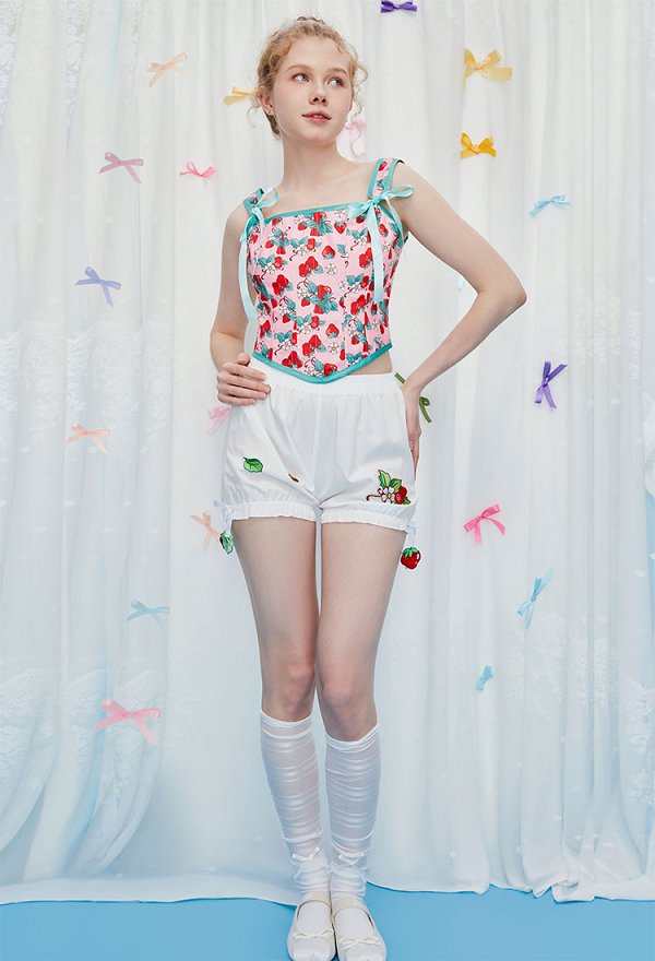 [Officially Licensed] Strawberry Shortcake x Micotaku Strawberry Mint Cookie Corset Top