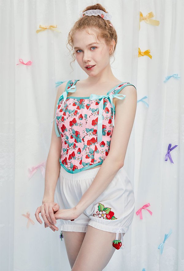 [Officially Licensed] Strawberry Shortcake x Micotaku Strawberry Mint Cookie Corset Top