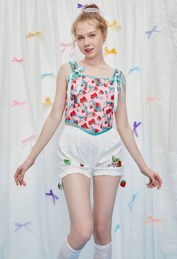 [Officially Licensed] Strawberry Shortcake x Micotaku Strawberry Mint Cookie Corset Top