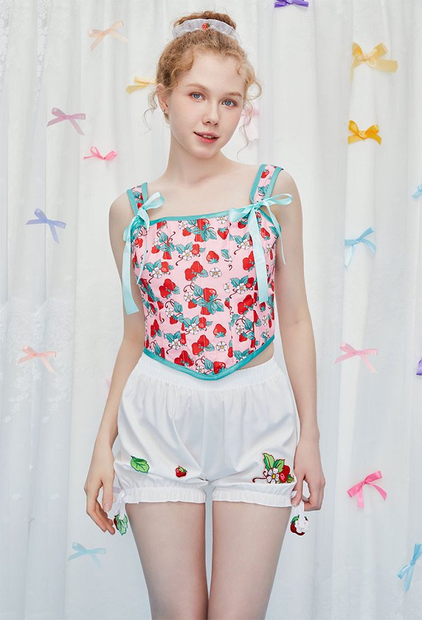 [Officially Licensed] Strawberry Shortcake x Micotaku Strawberry Mint Cookie Corset Top