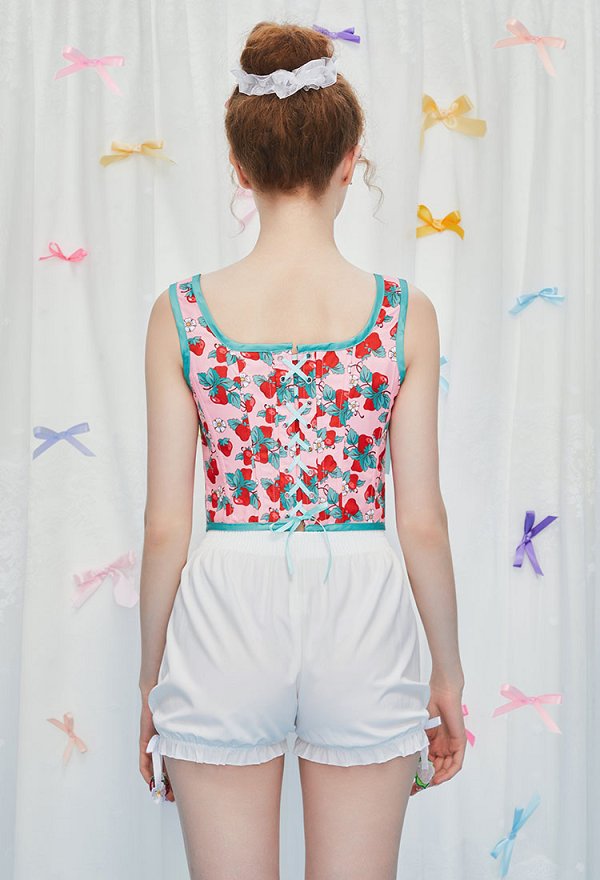 [Officially Licensed] Strawberry Shortcake x Micotaku Strawberry Mint Cookie Corset Top