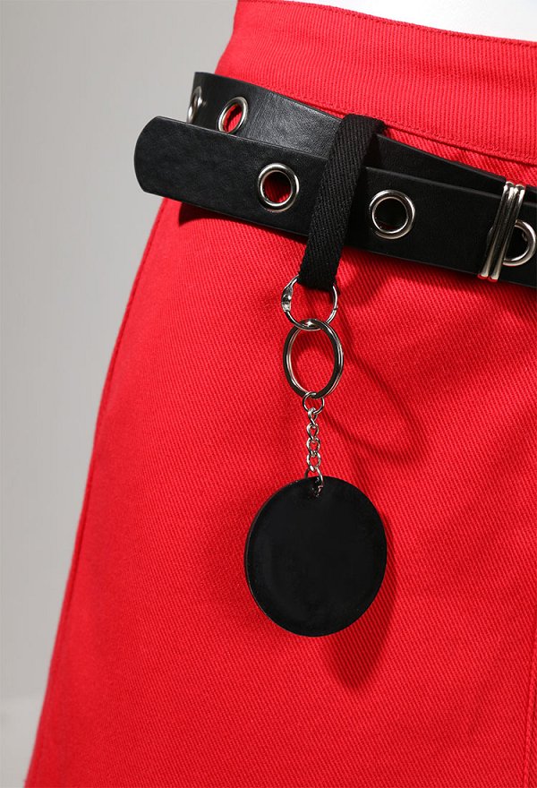 [Officially Licensed] Emily The Strange Micotaku Red A-line Skirt Women Cat NeeChee Printed Skirt