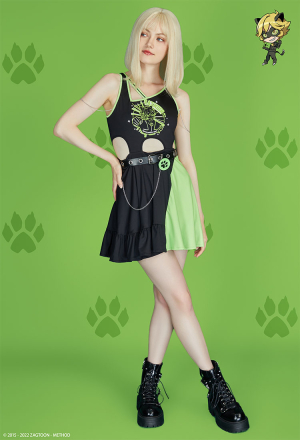 Officially Licensed Miraculous Cat Noir Costume Off-shoulder Dress Daily Wear