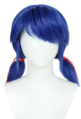 Officially Licensed Miraculous Ladybug Cosplay Wig | Blue Wig Short Pigtail Anime for Halloween Costume