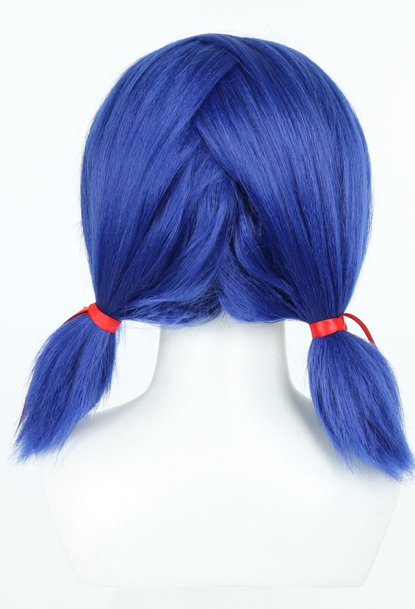 Officially Licensed Miraculous Ladybug Cosplay Wig | Blue Wig Short Pigtail Anime for Halloween Costume